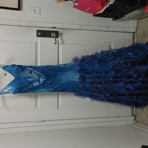 Peacock style evening dress
